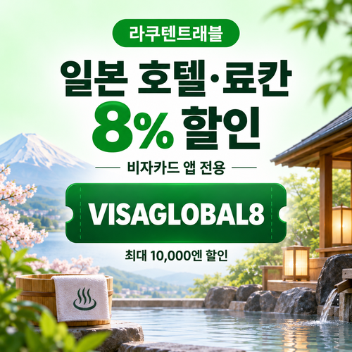 라쿠텐트래블 비자카드 8% 할인코드